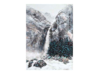 Berge und Flüsse mountains and rivers Postkarte Tuschemalerei postcard sumi-e painting