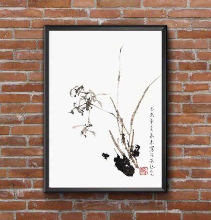 Blumen flower Orchidee orchid Tuschemalerei sumi-e painting