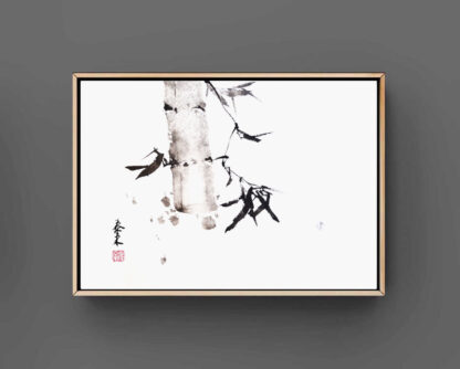 bamboo bambus 竹 Kunstpostkarte Tuschmalerei Sumi-e