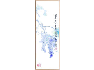 blauer Regen Glyzinie wisteria 紫藤 Blumen flower Tuschemalerei sumi-e